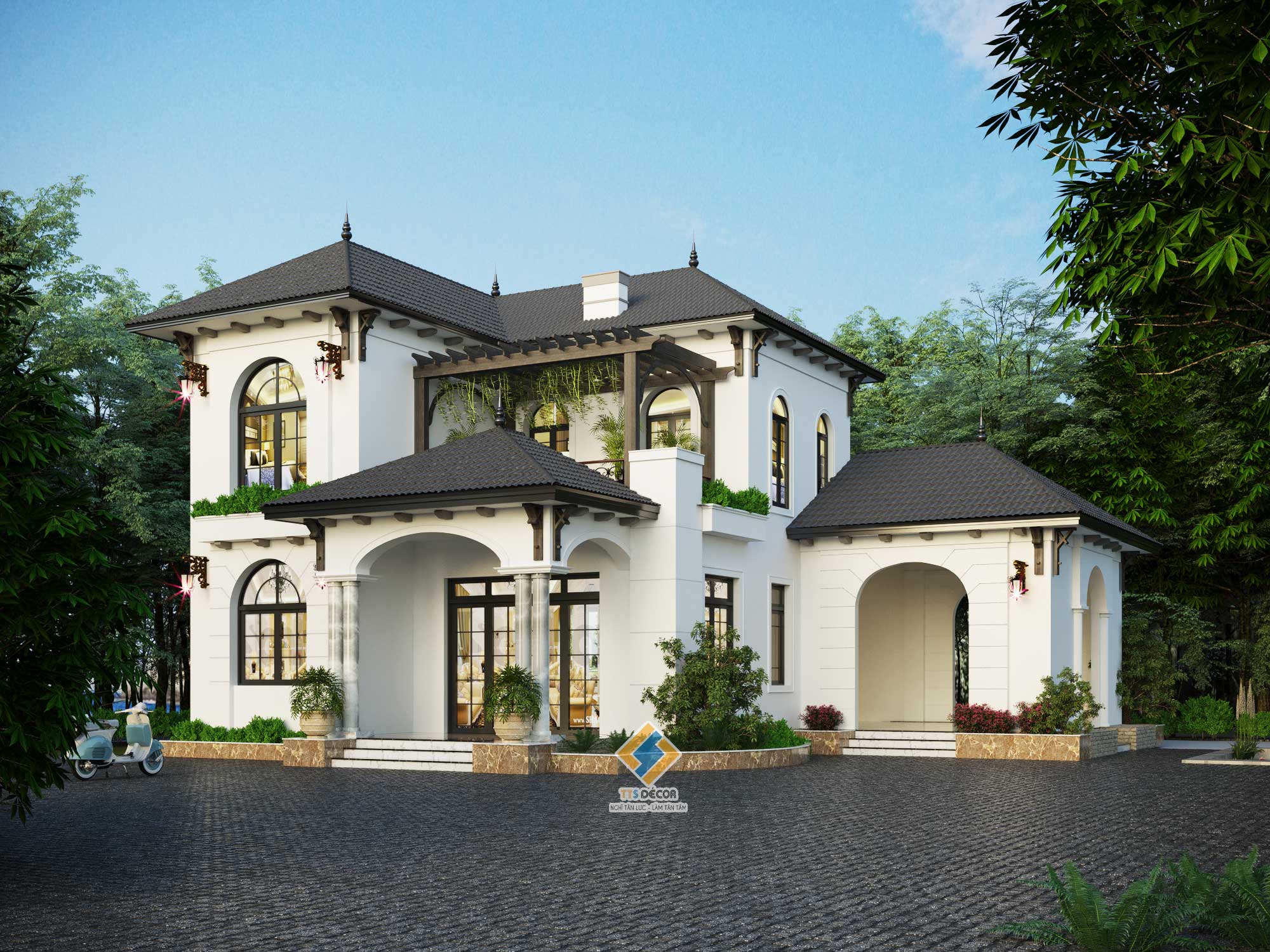 Thiết kế Biệt thự phong cách Địa Trung Hải tại Thái Bình | TT-S Decor