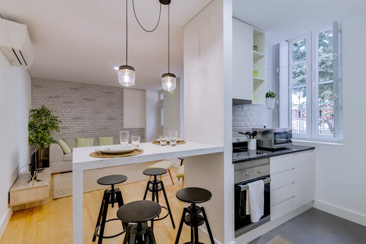 6 ý tưởng tuyệt vời tách bếp và phòng khách cho nhà hẹp