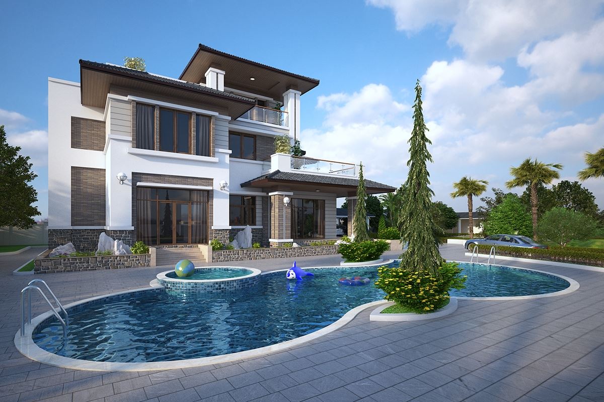 Mẫu biệt thự đẹp phong cách hiện đại thiết kế đầy sáng tạo