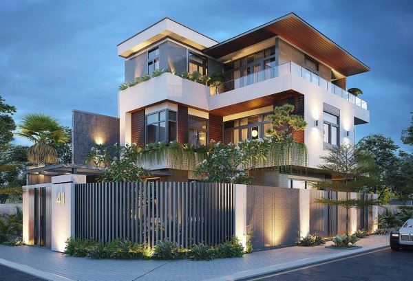 Mẫu thiết kế biệt thự 2 mặt tiền thu hút dẫn đầu xu hướng