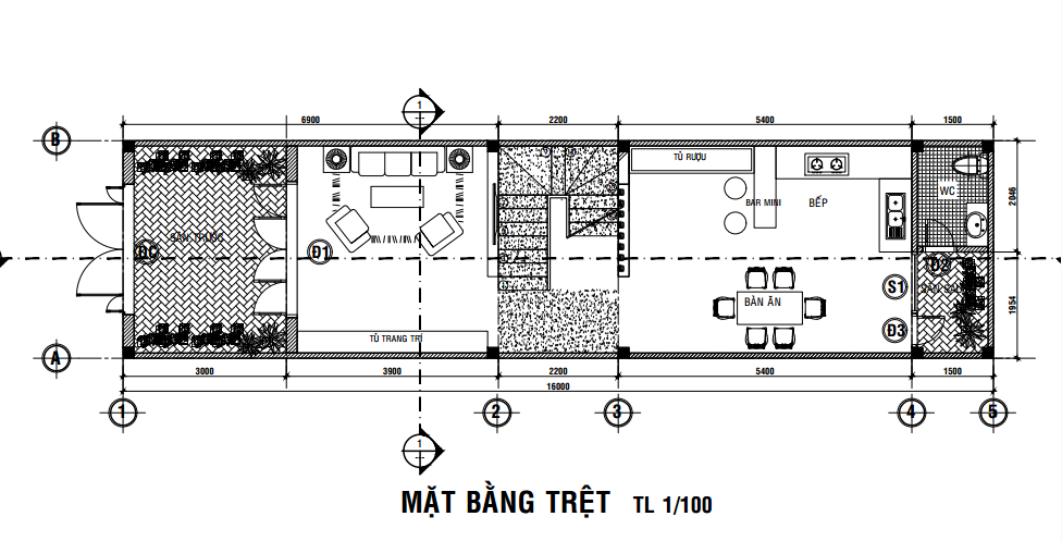 Tư vấn xây nhà 4x16m với hai phương án mặt bằng khoa học.