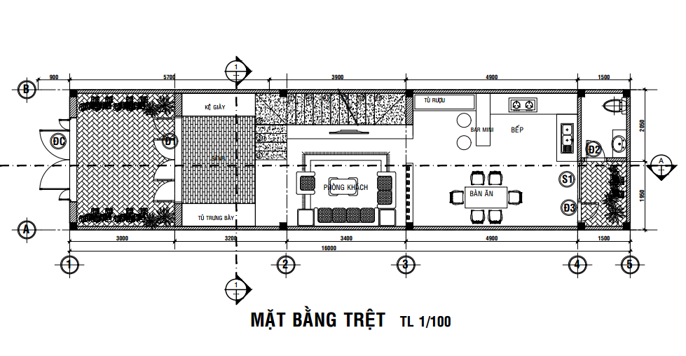 Tư vấn xây nhà 4x16m với hai phương án mặt bằng khoa học.