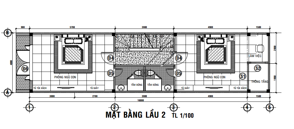 Tư vấn xây nhà 4x16m với hai phương án mặt bằng khoa học.