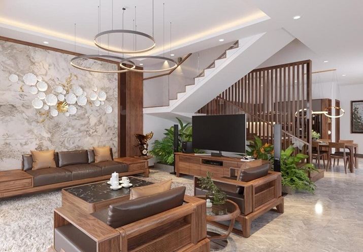 Thiết kế nội thất biệt thự gỗ óc chó đẹp không phải ai cũng biết