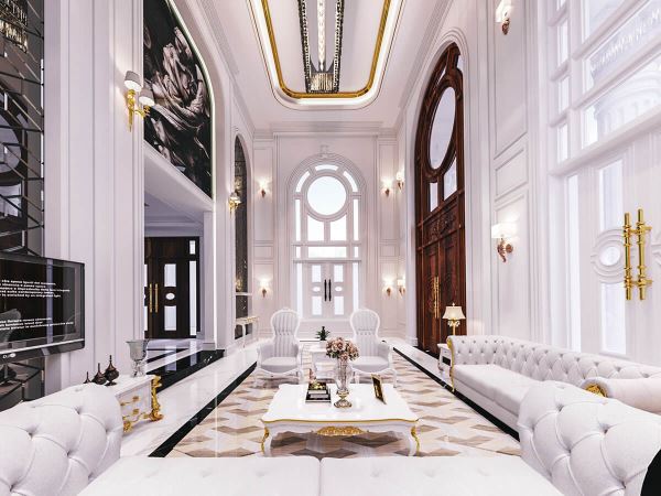 Mẫu thiết kế biệt thự cổ điển đẹp nội thất sang trọng