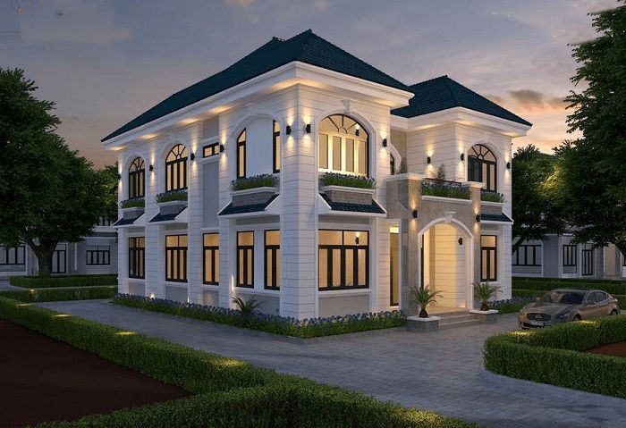 Mẫu biệt thự vườn mái thái đẹp