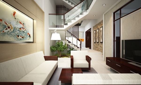 Thiết kế cầu thang nhà lệch tầng đẹp và những điều cần lưu ý