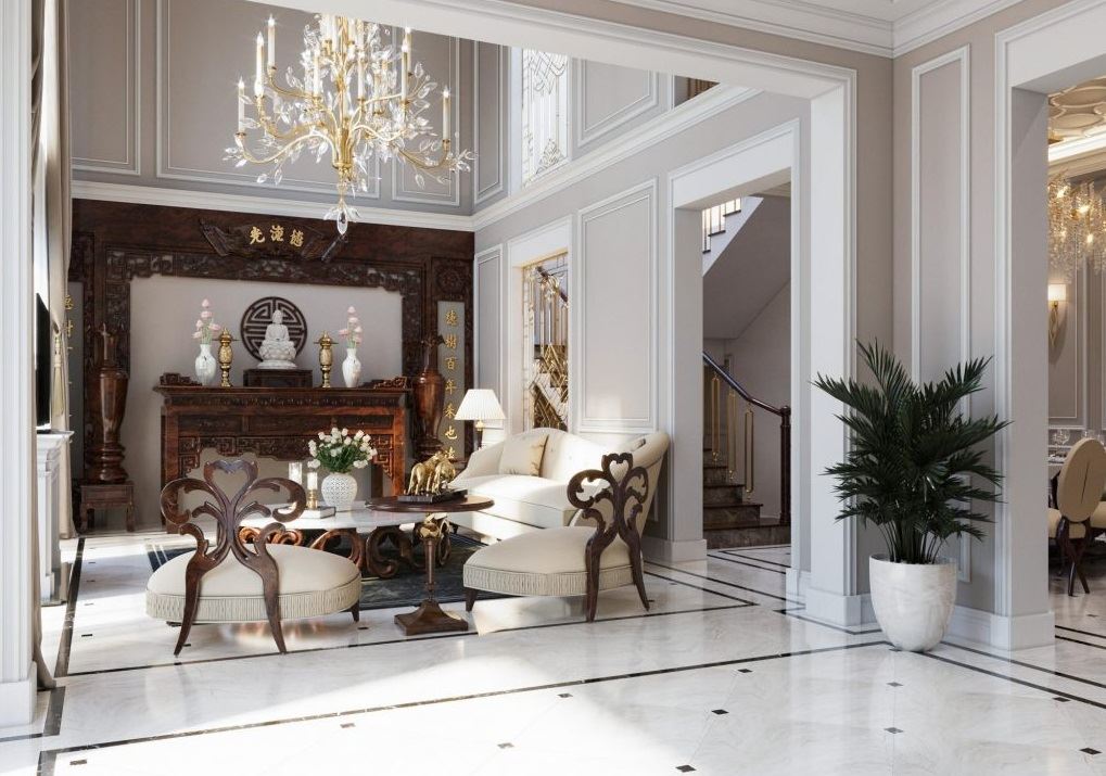 Ý tưởng thiết kế nội thất biệt thự phong cách tân cổ điển